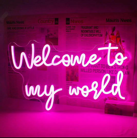 🌍3D Welcome To My World Neon Sign
