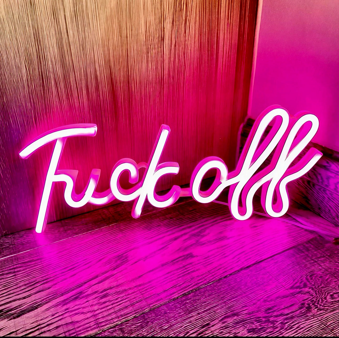 🖕3D Neon Pink F**k off Bar Sign    Lamp
